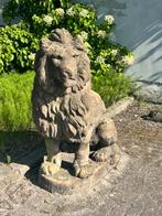 Zandstenen leeuwen tuinornamenten set van 2, Ophalen