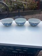 3 Blauw-wit schaaltjes, Gebruikt, Keramiek, Ophalen of Verzenden, Schaal of Schalen
