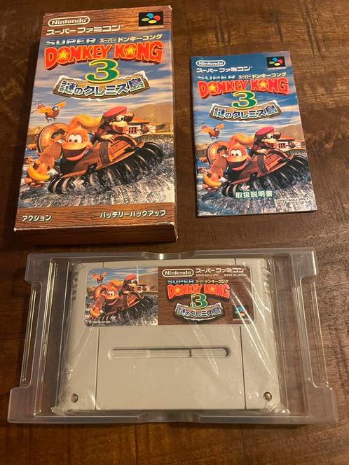 Super Donkey Kong Country 3 SNES Super Nintendo CIB NTSC-J, Spelcomputers en Games, Games | Nintendo Super NES, Zo goed als nieuw