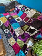Groot granny square plaid deken 260x230, Huis en Inrichting, Ophalen of Verzenden, Gebruikt