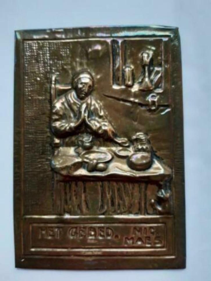 Koperen afbeelding naar 'Het Gebed' van Nicolaes Maes, Antiek en Kunst, Kunst | Schilderijen | Klassiek, Ophalen of Verzenden