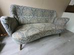Vintage Bank en stoel met Paisley stof, Huis en Inrichting, Ophalen, Hout, Gebruikt, Tweepersoons