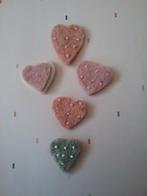 Restantje vilten decoratiehartjes, 3x3 cm, Ophalen of Verzenden, Nieuw, Fantasie, Overige typen