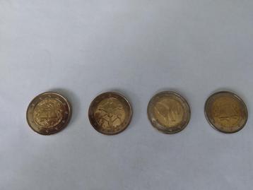 4 twee euro munten; België atomium Rome, Portugal, Finland  beschikbaar voor biedingen