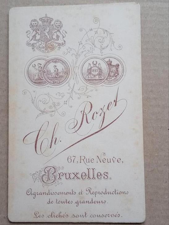 CDV kabinetfoto Bruxelles Brussel België ca 1890, Verzamelen, Foto's en Prenten, Gebruikt, Verzenden, Foto, Buitenland