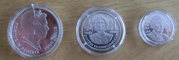 zilver, 3 penningen koninklijk huis, lees, Postzegels en Munten, Edelmetalen en Baren, Zilver, Ophalen of Verzenden