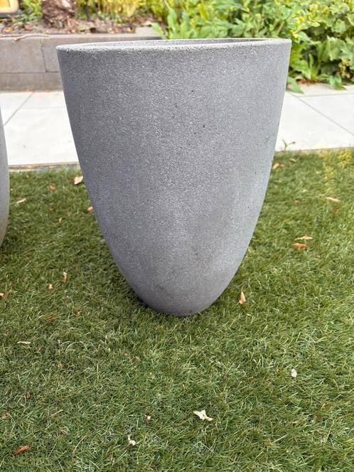 Capi Bloempot Grijs Rond 26x37 cm, Tuin en Terras, Bloembakken en Plantenbakken, Gebruikt, Kunststof, Binnen, Balkon, Tuin, 30 tot 60 cm