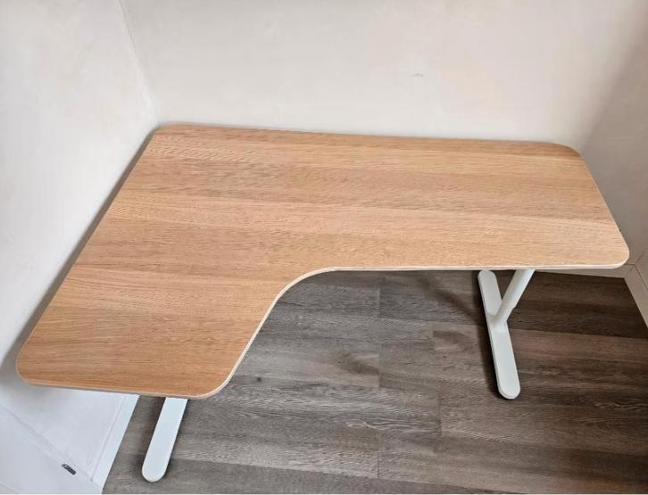 Hoekbureau links 160 x 80 (Bekant, Ikea), Huis en Inrichting, Bureaus, Zo goed als nieuw, Bureau, In hoogte verstelbaar, Ophalen