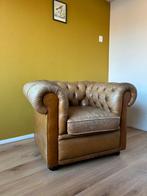 Klassieke Chesterfield fauteuil, Ophalen, Gebruikt, Leer, 75 tot 100 cm