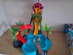 Playmobil zwembad met glijbanen, waterpark setnr 70609, Ophalen of Verzenden, Zo goed als nieuw, Complete set