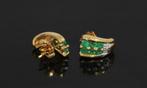 Smaragd diamanten 18k gouden luxe dames oorbellen creool, Sieraden, Tassen en Uiterlijk, Oorbellen, Voordeelsieraden, Ophalen of Verzenden