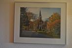 Schilderij, foto van het kerkje in Scheemda ingelijst, Gebruikt, Ophalen of Verzenden, Foto of Poster, Minder dan 50 cm