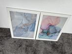 2x GlamPosters (metallic details) in witte lijsten, Ophalen of Verzenden, Zo goed als nieuw