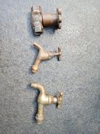 3 Antieke Koperen Kranen - Vintage Decoratie, Antiek en Kunst, Ophalen of Verzenden, Koper