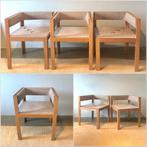 3 stoelen Yusuf Kho - Houtwerk Hattem (Ate van Apeldoorn), Drie, Gebruikt, Minimalistisch kubistisch, Bruin