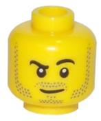 Lego Castle Gezicht, 2x Yellow Minifigure, Head Black Eyebro, Ophalen of Verzenden, Nieuw, Losse stenen, Lego