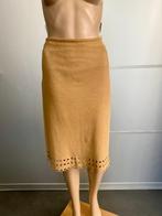 G604 Taifun mt. 40/42=M/L suedine rok beige/licht bruin