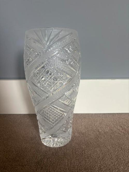 Mooie kristallen vaas 25,5 cm hoog, Huis en Inrichting, Woonaccessoires | Vazen, Zo goed als nieuw, Overige kleuren, Minder dan 50 cm