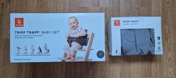 Tripp Trapp babyset hazy grey + classic kussenset beschikbaar voor biedingen