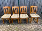 Eikenhouten stoelen/ eetkamerstoelen, Vier, Gebruikt, Bruin, Ophalen