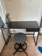 WOOOD Teun Bureau Met Lade - Metaal - Zwart - 110x76x50, Ophalen, 100 tot 150 cm, Zo goed als nieuw, Metaal