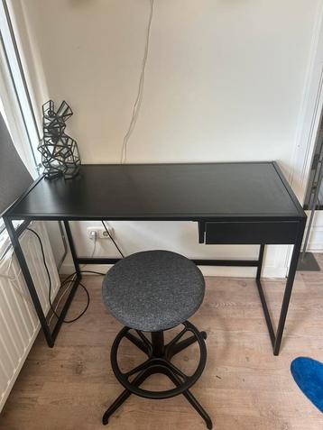 WOOOD Teun Bureau Met Lade - Metaal - Zwart - 110x76x50 beschikbaar voor biedingen