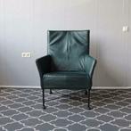 5 Charly Montis fauteuils donkergroen leder - zwart frame, Huis en Inrichting, Fauteuils, Niet ingevuld, Niet ingevuld, Leer, Ophalen of Verzenden