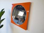 vintage oranje wandspiegel / spiegel / decoratie, Ophalen, Minder dan 50 cm, Gebruikt, Minder dan 100 cm
