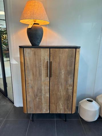 Showmodel DTP Opbergkast Soho Teakhout betonlook 130 x 90cm beschikbaar voor biedingen