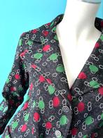 Vintage jaren 70 Jersey blazer grijs/motief maat 40, Maat 38/40 (M), Verzenden, Vintage, Jasje