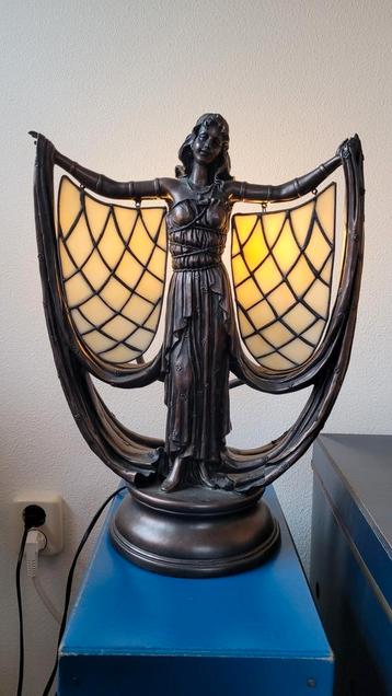 Brocante gesigneerd Rosa schemerlamp - Compositie Metaal beschikbaar voor biedingen