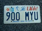 Kentekenplaat licenseplate Utah Ski 1 USA, Verzamelen, Verzenden, Gebruikt, Auto's