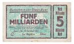 Duitsland 5 miljard Mark 1923 Tegoedbon Buer, Postzegels en Munten, Bankbiljetten | Europa | Niet-Eurobiljetten, Ophalen of Verzenden