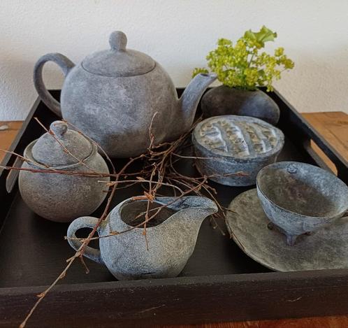 Theeset landelijke stijl, Huis en Inrichting, Woonaccessoires | Dienbladen, Zo goed als nieuw, Hout, Ophalen of Verzenden