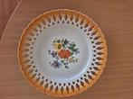 Vintage aardewerk/keramiek gebak/cakeschaal met 7 bordjes, Ophalen of Verzenden