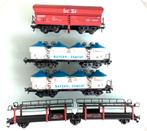 Vier wagons goederenwagens Fleischmann HO, Gebruikt, Gelijkstroom, Fleischmann, Wagon