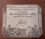Franse Assignaat 50 Sols 1792 - Serie 96, Postzegels en Munten, Bankbiljetten | Europa | Niet-Eurobiljetten, Ophalen of Verzenden