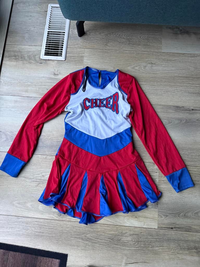 Carnaval Jurken Set: Leger 140, Cheerleader 140,Politie152, Ophalen of Verzenden, Zo goed als nieuw, 146 t/m 152, Meisje