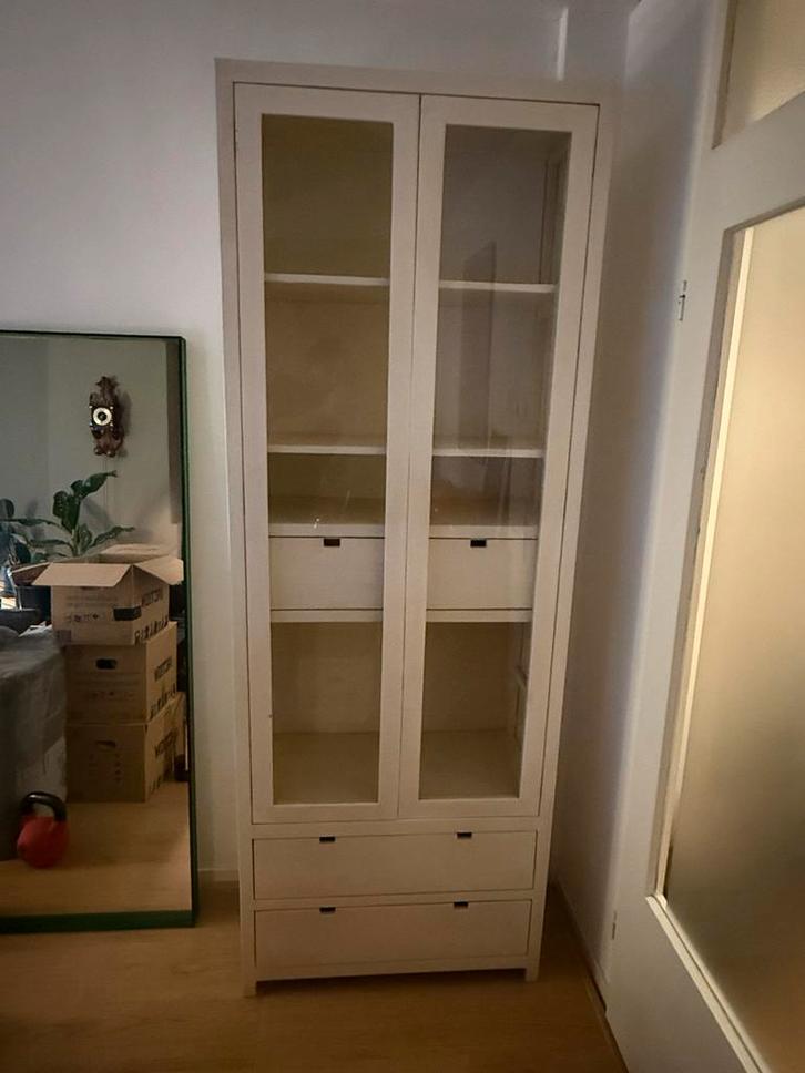 Houten Servieskast Wit - Aannemelijk Bod!, Huis en Inrichting, Kasten | Buffetkasten, Gebruikt, 200 cm of meer, 50 tot 100 cm