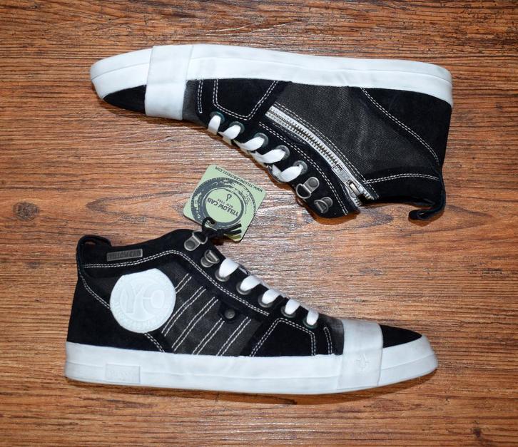 YELLOW CAB - zwart leren/canvas Sly boots met rits - maat 42, Kleding | Heren, Schoenen, Nieuw, Sneakers of Gympen, Zwart, Ophalen of Verzenden