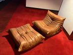 Cognac leather togo set 1seater / Corner + ottoman, Huis en Inrichting, Banken | Bankstellen, Ophalen of Verzenden, Zo goed als nieuw