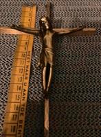 Crucifix van messing, 47 cm lang, Antiek en Kunst, Ophalen of Verzenden