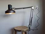 Retro vintage architectenlamp | bureaulamp scharnier bruin, Huis en Inrichting, Ophalen of Verzenden, Gebruikt, 75 cm of meer