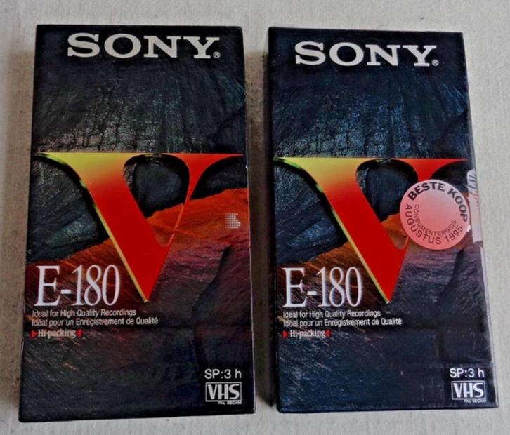 Sony VHS Videokassette E-180 VE 180min 2 StÃ¼ck Videoband PA, Cd's en Dvd's, VHS | Film, Zo goed als nieuw, Overige genres, Alle leeftijden