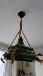 APARTE RETRO DONKER GROENE HANGLAMP VAN AARDEWERK UIT 1976, Ophalen, Overige materialen, Gebruikt, RETRO MODERN KLASSIEK