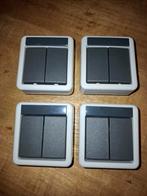 4x Gira Drukvlak-schakelaar IP44 (dubbel), Ophalen of Verzenden, Nieuw, Schakelaar