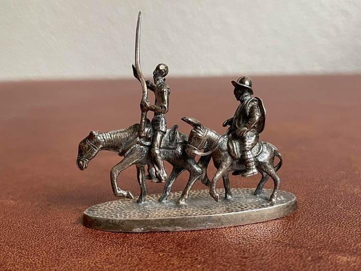 Zilveren miniatuur Don Quichot, Antiek en Kunst, Antiek | Goud en Zilver, Zilver, Ophalen of Verzenden