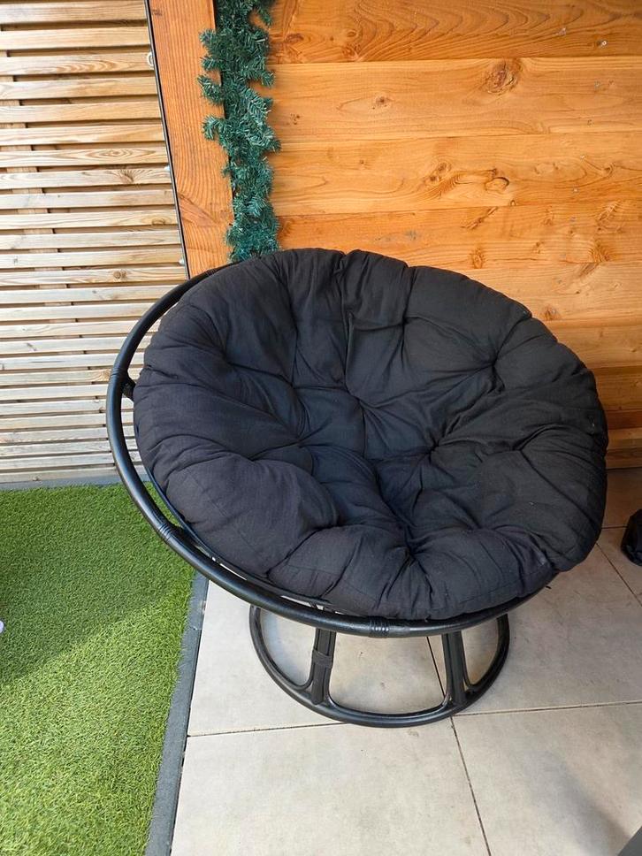 Zwarte Papasan Stoelen, Huis en Inrichting, Fauteuils, Zo goed als nieuw, Metaal, Stof, 75 tot 100 cm, Minder dan 75 cm, Ophalen of Verzenden