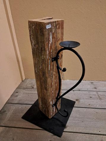 NIEUW Kandelaar Kaars Oud Hout Paal 12x12 Metalen Voetplaat
 beschikbaar voor biedingen