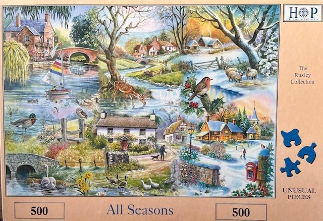 all seasons, Hobby en Vrije tijd, Denksport en Puzzels, Gebruikt, Legpuzzel, 500 t/m 1500 stukjes, Ophalen of Verzenden